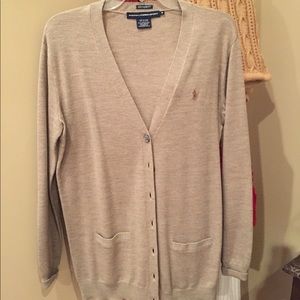Ralph Lauren Tan Boyfriend Fit Cardigan